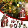 Juldekorationer Utsökt harts Små trumprydnad Färgrik Mini Presentförpackning Träd Hängande År Ornament # 40