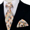 Bloemen gecontroleerd multicolor heren stropdassen stropdas zakdoek 100% zijden jacquard geweven stropdas geheel aantrekkelijk
