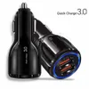 QC 3.0 Dual USB Port Chargers Hoge snelheid Snel oplaadwagenlader 3.1a Adapter voor iPhone7 8 11 XR 12 13 Samsung S8 S10 HTC Android -telefoon