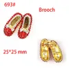 100 st/Lot Mix Design Brosches Crystal Red High-Heeled Wizard of Oz Shoes Rhinestone Brosch Pins For Women Lady Gift