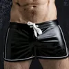 Men's Shorts Men's GYMLOCKER Summer 2022 Male Short Pants Casual Trendy Sexy Imitation Leather Cozy Homme Quick Dry Boxer