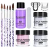 Nail Art Kits Akrylpulver med flytande Monomer Set Borste Forms Tips Professionella Tillbehör För Nails Extension Nybörjare