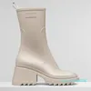 Betty PVC rain boots Genuine Leather Women Ankle Embroidered Laureate Platform Martin Chunky Heel Star Trail Boot hottest Winter1