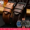 Watch Bands Watchband Genuine Leather For 1853 T116.617 Original Strap Men Thick Wrist Accessories Brown Gray Black 22mm