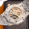 ホロウアウトダイヤモンドウォッチ自動機械メンズウォッチ41mmビジネスサファイア腕時計モントレデフル