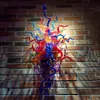 Unique Designed Multi Color Hand Blown Glass Wall Lamps Decor Art Italy Murano Shade LED Lamp 20 by 30 Inches