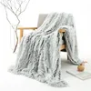 Blankets Wool Blanket Plush Double Layer Crystal Velvet Leisure Two-color Stitching Selling 2022 Knitted Modern Portable