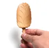 100pcs / parti 13 * 4,5 cm bladform handgjord snidad natuell bambu te scoops kung fu tea-sked sn4194