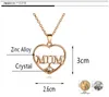 Lover Heart Pendant Halsband Brev Mamma Inlagda Crystal Chain Halsband Mor's Day Present Jewlery