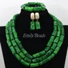 Earrings & Necklace Well Made Green Coral Beads Set African Wedding Bridal Jewelry Women Costume 2021 CJ585