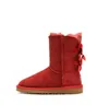 dames winter luxurys designer laarzen meisje klassieker uggs dames sneeuwschoen enkel boog mini vacht zwarte kastanje roze bowtie dames schoenen maten 36-41 mode buiten