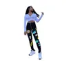 Tie Dye Ułożone Dreset Damskie Streetwear Joggers Spodnie Haft High Waist Dorywczo Spodnie Kobiet Mujer Pantalones 210525