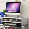 Ahşap Monitör Standı Masaüstü Bilgisayar Yükseltici LED LCD Destek Kırtasiye Tutucu Dosya Depolama Çekmece Raf - # 1