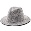 Fedoras Diamond Felt Fedora Hat Bling Rhingestone Panama Wide Brim Jazz Hats for Women Men Women039s Men039s Cap Male Man Wom5008503