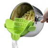 Clip on Silicone Food Steamer-Snap Colander Past op alle Potten Pannen Kommen - Voor Plantaardige Pasta, Ground Beef Grease-BPA Free Duurzaam 210626