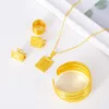 Oorbellen Ketting Baby Jewerly Charms Square Jewelry Sets voor Accessoires Kinderen Bangles Oorbel Ringen Bruidsmeisjes
