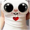Sommer Mode Shirt Nette Augen T-shirt Frauen Tops Weiß Tees Kawaii Druck Mädchen Kurzarm Kleidung X0527
