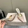 여성용 웨딩 샌들 패션 레이디 브랜드 디자인 슬링 백 섹시한 투명한 다이아몬드 정품 가죽 신발 높은 뒤꿈치 크기 35-41