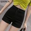 Vintage Hohe Taille Schwarz Denim Shorts Frauen Sexy Stretch Jeans Sommer Streetwear Plus Größe Weiß 210601