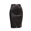 Aelegantmis Spring Casual Sjerpen Faux Lederen Mini Rok Dames Kantoor Dame Elegant Bodycon PU S Wijfje met Belt OL 210607