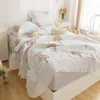 Sängkläder uppsättningar 100% bomull Elegant Wildflower Printed Pretty Flowers Girls 4 / 6PCS Set 1Duvet Cover 1BedsPread 2/4 Pillowcases