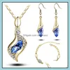 Boucles d'oreilles collier ensembles de bijoux cristal perle pendentif boucle d'oreille ensemble chaîne de mode coréenne 12 pièces vente livraison directe 2021 Zp6Ch