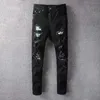 Europe and America Men's Jeans Classic 2021 Luxury Hip-Hop Pants Stylist Prosted Ripped Ripped Ride