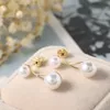 Pearl Stud Earrings For Women Simple Small Earring Fashion Ear Jewelry Wedding Gift Mujer Boucle Doreille Korean Crystal