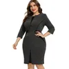 Autumn dames plus size vintage jurk mode dames elegante jurken 4xl 5xl 6xl 210401