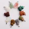 12PCs Natursten Snidad djurblad Skalle Angel Hänge Hela Bra Kvalitet Assorterad Charms Bead DIY Smycken Making