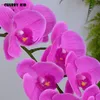 Dekoracyjne kwiaty wieńce Hi-Q Real Touch 9 Heads Sztuczne motyl Orchidee Hurtownie Duży Felk Latex Wedding Phalaenopsis 6 sztuk / partia