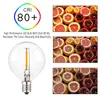 25PCS G40 1W LED String Lights Replacement Bulb E12 220V Warm White 2700K Glass LED Light Bulbs 360 Grad Beam Angle Non-Dimmable 211104