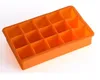 Moldes de gelo de silicone 15 lattice bingge portátil quadrado cubo chocolate doces geléia geléia diy bandeja de forma fruta