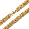6mm Arrive Mens Womens 316L Stainless Steel Gold Tone Fashion Jewelry Unixes Byzantine Chain Necklace Or Bracelet 7-11inch