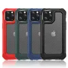 حالات مقاومة للألياف الكربونية لـ iPhone 15 14 13 12 11 Pro Max XS XR X 6 7 8 Plus SE2020 Samsung Galaxy S20 Miliatary Case