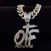 Collane pendenti Uomo Donna Hip Hop Solo la collana di lettere di famiglia con la catena cubana di 13mm Miami ha ghiacciato Bling Hiphop Jewelry