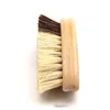 Kitchen Wooden Cleaning Brush Environmentally Friendly Bamboo And Sisal Coarse Brown Plate Brushes For Vegetables Fruits Bowls