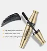 Yanqina Golden Tube Allongénant longue mascara de curling avec tête de brosse silicone flexible et ingénieuse, 4D stéréo crème noire imperméable sueur imperméable yeux sexy