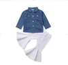 Kleding sets mode meisjes kleding pak geboren baby baby jongens denim tops shirt losse broek 2 stks outfits ropa 1754 b3