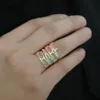 2021 ampio oro BABE Anello scavato da donna misura regolabile Pave color lucido cz gioielli delicati per regalo di compleanno