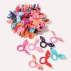 100 Pcs / lot Enfants élastique bande de cheveux Mignon Polka Arc Oreilles De Lapin Bandeau Fille Anneau Chouchou Enfants Ponytail Holder Cheveux Accessoires 0206