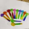 Grossist glasoljebrännarrör billigt 4 tum Rainbow Pyrex Färgglad kvalitet Fantastiska rörrör Spikspetsar rökpipa