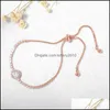 JewelryFashion White Color Bracelets de zirc￣o c￺bico para mulheres temperamento rosa ouro ajuste Banglles femme link Drop entrega 2021 2c