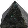 Cristales naturalesGmestone labradorita pirámide curación piedra de cuarzo pulida a mano decoración de la habitación hecha a mano