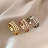 Fashion Design Zircon Multilayer Twist Rings For Women Adjustable Mid Finger Knuckle Ring Students Jewelry