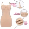 Joyshaper Women 원활한 전체 미끄러짐 드레스 드레스 underskirt 뱃속 컨트롤 슬리밍 바디 셰이퍼 셰이 퍼웨어 속옷 탈착식 스트랩 210402