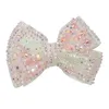 CN 12Pcs/lot 4" Plain Hair Bows With Black Clips Kids Girls Crystal Jelly Bows Hair Clips Hairgrips Hair Accessories 210812