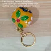 10 pcs cloisonne esmalte fancy 50mm bola keychain favores obrigado presentes para festa handcrafts chinês keyring titular chave encantos