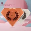 3D Faux Vizon Sahte Lashes Toptan El Yapımı Tam Şerit Kirpik Kirpik Toplu Uzun Kabarık Kirpik Uzatma Aracı 10 Pairs / Kutu