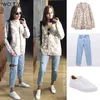 WOTWOY Autumn Winter V-Neck Knitted Cardigans Women Single Breasted Printed Loose Sweaters Female Casual Cardigans Soft Knitwear 211124